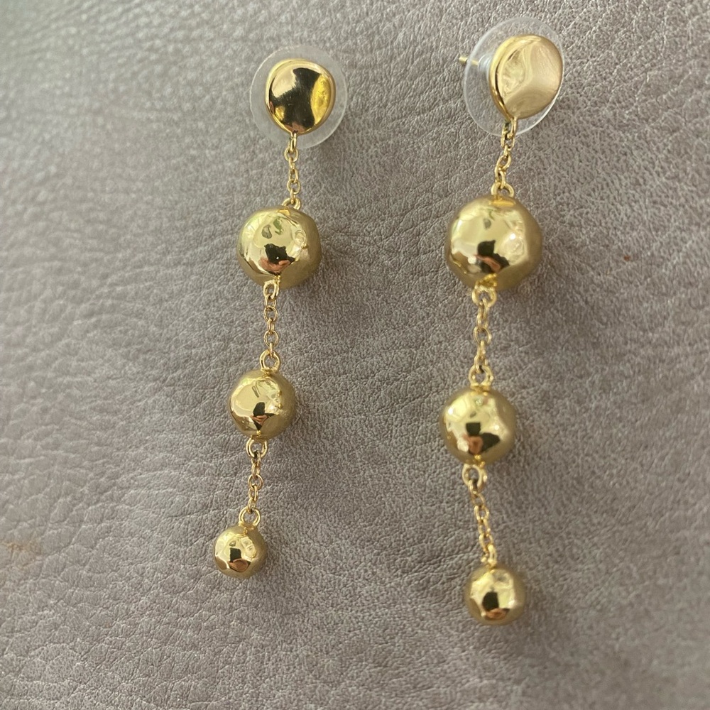Gorjana Gold Drop Hammered Ball Dangle Earrings